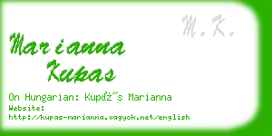 marianna kupas business card